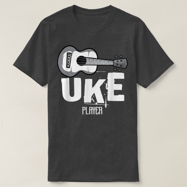 Uke Player Music Älskare 3093 T Shirt (Design framsida)