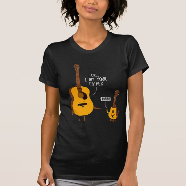 Uke Ukulele... Jag är din Far-Pappa-gåva T Shirt (Framsida)