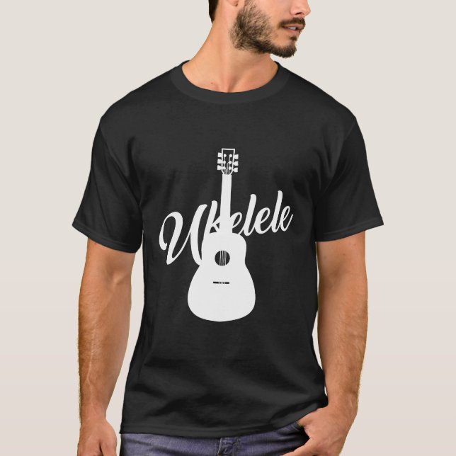 Ukelele Guitar Hawaiian Uke Music Player Musician T Shirt (Framsida)