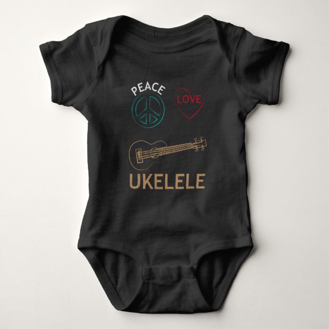 Ukelele Uke för kärlek för UkuleleGåvafred kärlek T Shirt (Framsida)