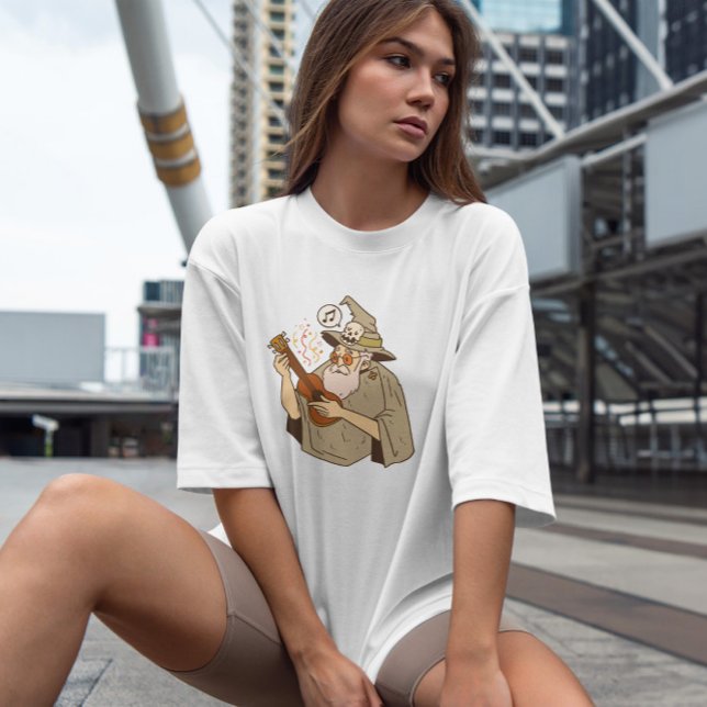 Ukelele Wizard Tecknad T Shirt (Skapare uppladdad)