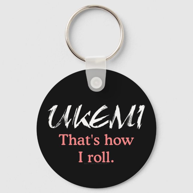 Ukemi That's How I Roll Svart Nyckelring (Framsida)