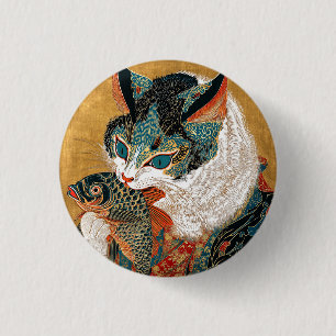 Ukiyo-e Cat Japansk Art Knapp