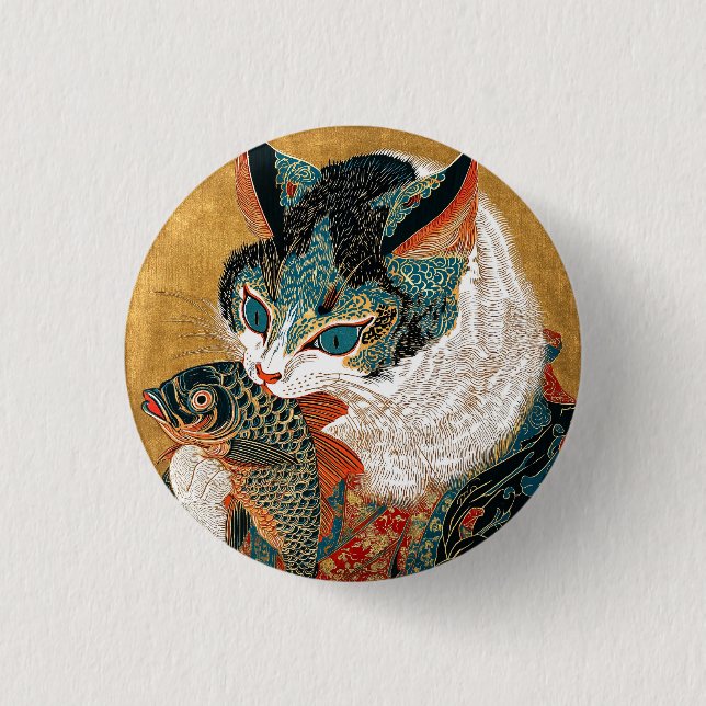 Ukiyo-e Cat | Japansk Art Knapp (Framsida)