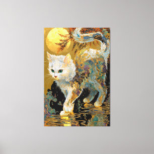 Ukiyo-e Cat Japansk Woodblock Art Canvastryck