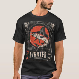 Ukiyo-e Fighter Swordfish | Warrior Fish Porträtt T Shirt