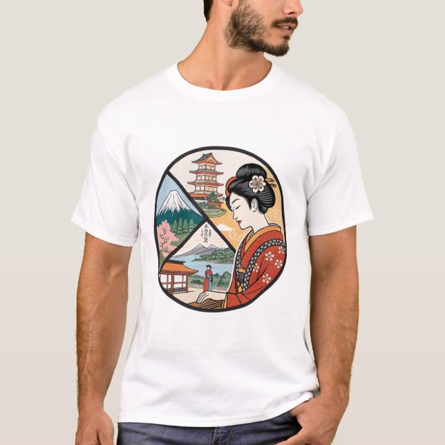 Ukiyo-e ("Flytande världens bilder") T Shirt (Framsida)