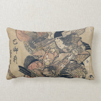 Ukiyo-e gammal japansk målning av två samurajer lumbarkudde