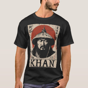 Ukiyo-e Genghis Khan   Mongolisk erör Portrai T Shirt