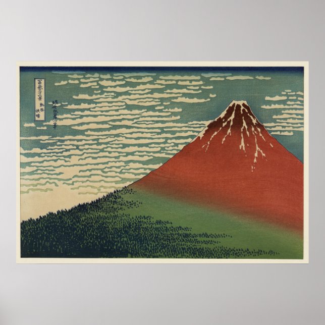 Ukiyo-e Hokusai Fujiyama Poster (Framsidan)