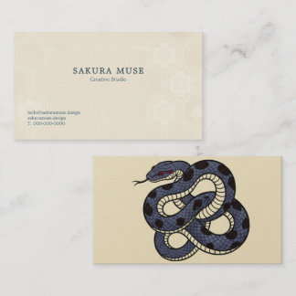 Ukiyo-e Inspired Snake Business Card – Convention Visitkort