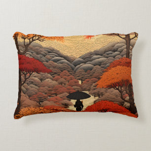 Ukiyo-e Japan höst Prydnadskudde