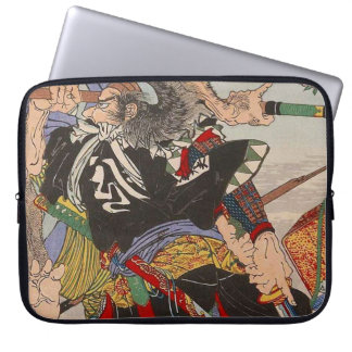Ukiyo-e japan som målar en Samuraistridighet Laptop Sleeve
