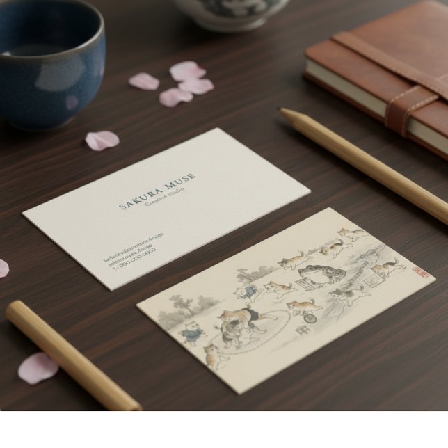 Ukiyo-e Japanese Landscape Business Card – Hidden  Visitkort (Skapare uppladdad)
