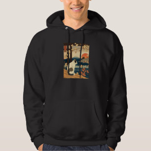 Ukiyo e Kanagawa Vintage Japansk Tattoo Cat Graph Hoodie