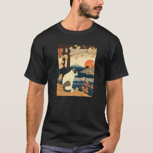Ukiyo e Kanagawa Vintage Japansk Tatuering Katt Gr T Shirt
