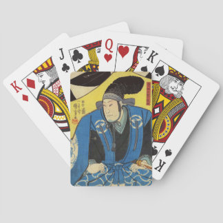 Ukiyo-e målning av en Samurai i gul bakgrund Casinokort