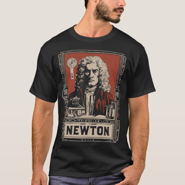 Ukiyo-e Newton | Vetenskaplig släktet Porträtt T Shirt (Framsida)