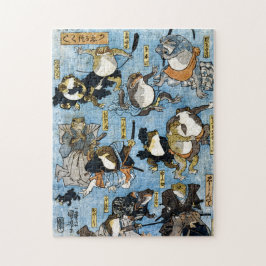 Ukiyo-e print - Frogs as Japanska Kabuki-skådespel Pussel