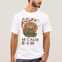 ukiyo-e Red Panda- Be CALM japanese Zen meditation T Shirt
