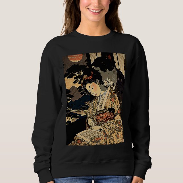 Ukiyo E Retro Japanese  Love During Wartime Dark R T Shirt (Framsida)
