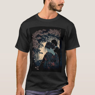 Ukiyo E Retro japansk design Romantik Kärlek under T Shirt