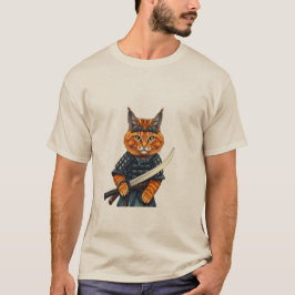 Ukiyo-e Samurai Cat - The Great Wave of Cats Japan T Shirt