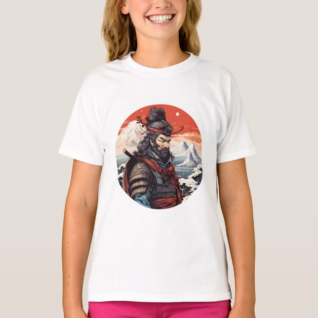 Ukiyo-e samurai Japan T Shirt (Framsida)