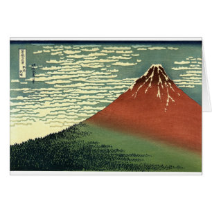 Ukiyo-e South Vind Clear Himlar eller Red Fuji Hälsningskort