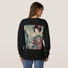 Ukiyo-e style: Oiran alongside the Statue of Liber T Shirt