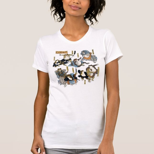 Ukiyo-e tryck - grodor som japanska Kabuki Tee (Framsida)