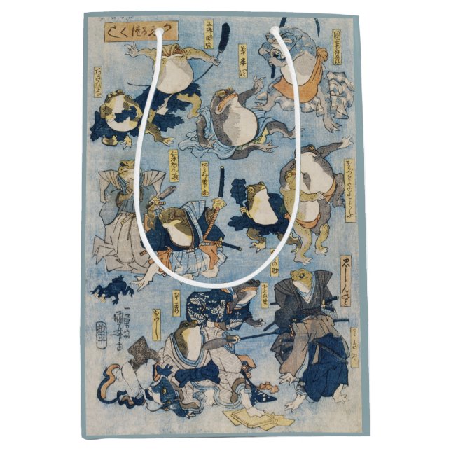 Ukiyo-e Warrior Frogs Antique Japanese Artwork (Framsidan)