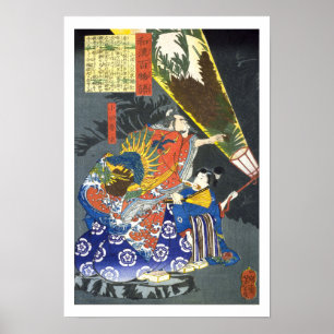 ukiyoe - 和 漢 百 語 nr.09 - 小 田 avslutning - poster