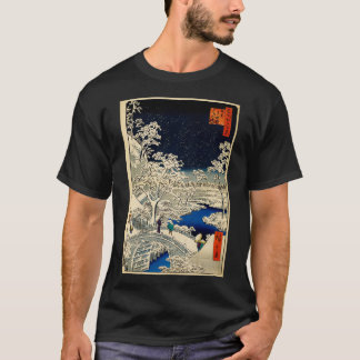 Ukiyoe Ando Hiroshige Yuhi Backe och Drum Bridg T Shirt
