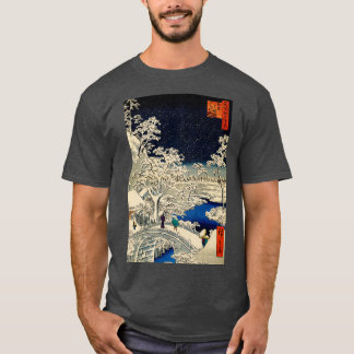 Ukiyoe Ando Hiroshige Yuhi Backe och Drum Bridg T Shirt