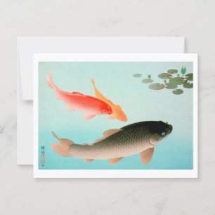 Ukiyoe - Common och Golden Carp Vykort