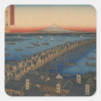 ukiyoe fyrkantigt klistermärke