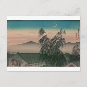 Ukiyoe [Goyo] Evening måne Vykort