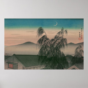 Ukiyoe [Goyo] Evening måne (XL) Poster