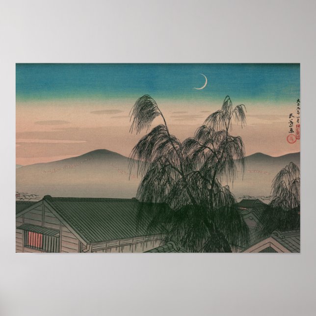 Ukiyoe [Goyo] Kvällsmåne (XL) Poster (Framsidan)