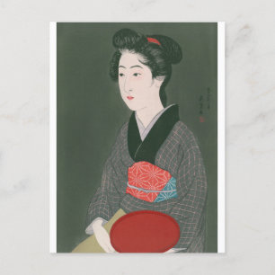 Ukiyoe [Goyo] Kvinna med bricka Vykort