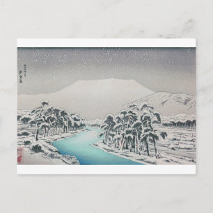Ukiyoe [Goyo] Snowy Ibukiyama Mountains Vykort
