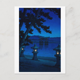 ukiyoe [hasui] A02 Månljusnatt vid Miyajima Vykort