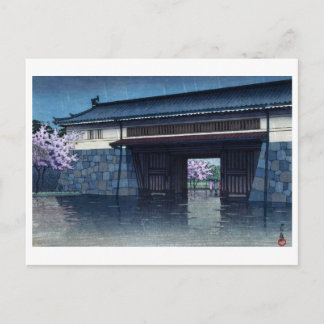 ukiyoe [hasui] A04 Vårregn vid Sakuradamon Vykort