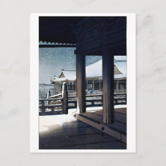 ukiyoe [hasui] A09 Kvällssnö vid Kiyomizu-dera Vykort