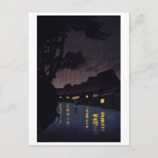 ukiyoe [hasui] A10 Regn vid Maekawa i Soshu Vykort
