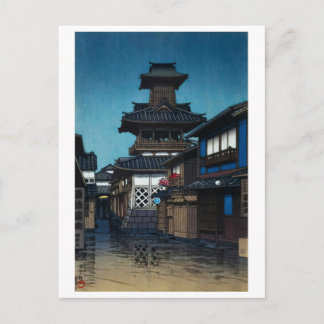 ukiyoe [hasui] A20 Klocktorn i Okayama Vykort
