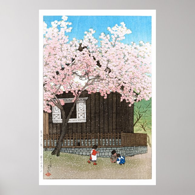 ukiyoe - hasui - C01 - Atagoyama Hill om våren -  Poster (Framsidan)