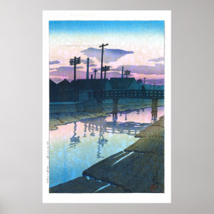 ukiyoe - hasui - C02 - Kiba at Dusk - Poster