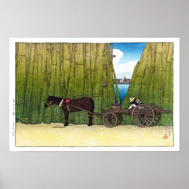 ukiyoe - hasui - C08 - Vid Sumidafloden runt… Poster (Framsidan)